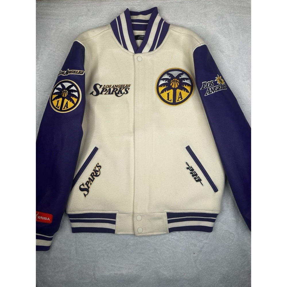 Los Angeles Sparks Retro Classic Wool/Leather Varsity Jacket SZ L